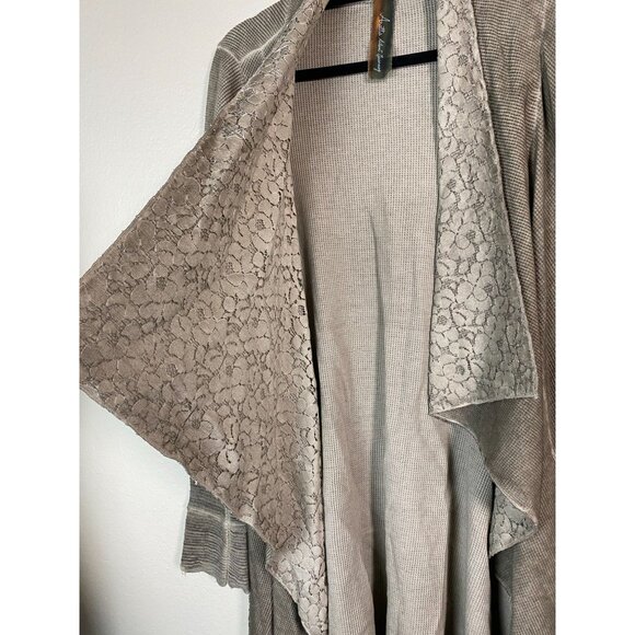 Aratta Silent Journey Waterfall Cardigan Waffle Knit Size Medium Lagenlook Fairy - Picture 11 of 16